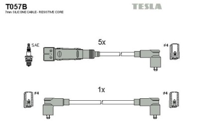 Набор трубопровод зажигания tesla t057b фото №1
