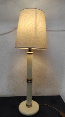 lampa lampka nocna stołowa beżowa złota 70cm