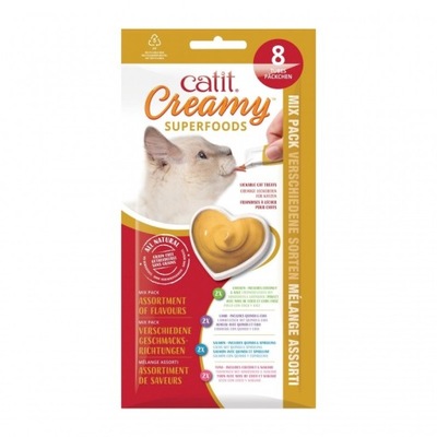 Przysmak dla kota Krem Catit Creamy Superfood Multipack mix smaków 8x10g