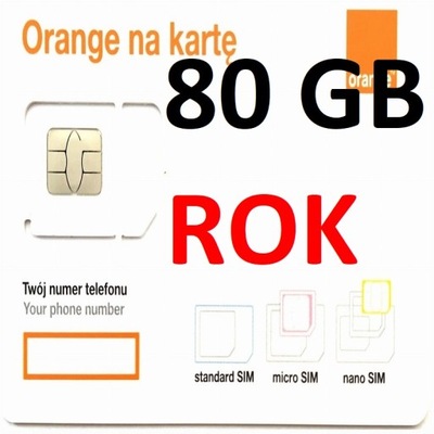 INTERNET NA KARTĘ STARTER ORANGE FREE 80 GB ROK 427 DNI SIM eSIM
