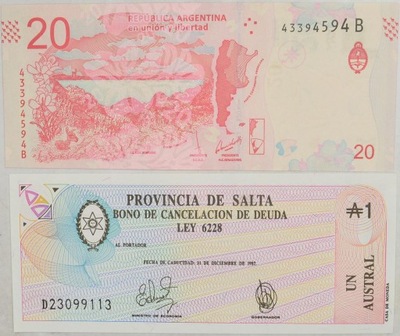 8.xx.Zest.Argentyna, De Salta, Banknoty szt.2