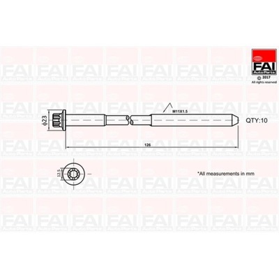 КОМПЛЕКТ БОЛТІВ ГОЛОВКИ ЦИЛІНДРІВ FAI AUTOPARTS B1139