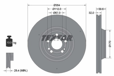 2X DISKU STABDŽIŲ DB PRIEK. V167 GLEWY 3,0 D 4 MATIC 18- 92306005 