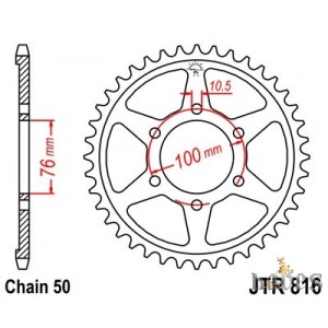 ENGRANAJE PARTE TRASERA JT 44-ZEBY SUZUKI GSX-R 750 1990-95  