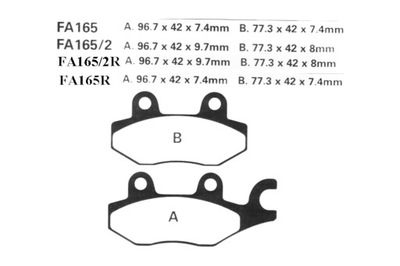 КОЛОДКИ ГАЛЬМІВНІ EBC FA 165 R KAF 1000