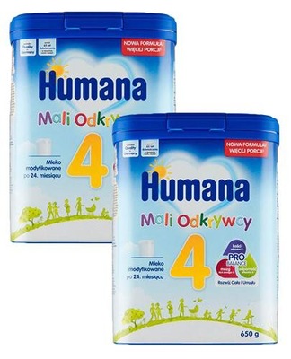 Humana 4 Mali odkrywcy mleko modyfikowane, 2 x 650 g