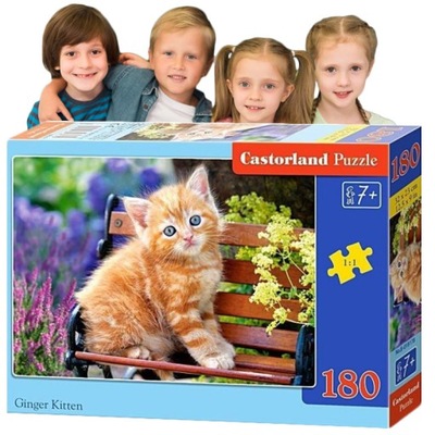 CASTORLAND Puzzle dla DZIECI 180 Imbirowy Kotek