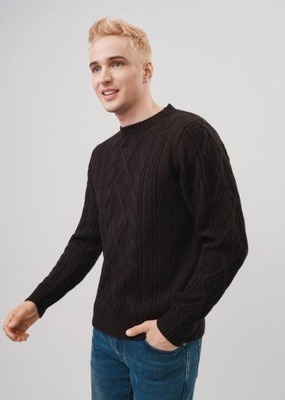OCHNIK Czarny sweter męski SWEMT-0141-99 r. L
