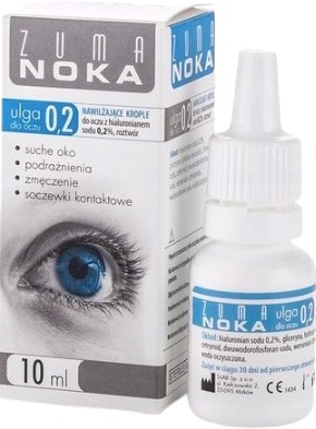 Krople do oczu S-Lab Zuma Noka 10 ml Suchość oczu Podrażnienia ZMĘCZENIE