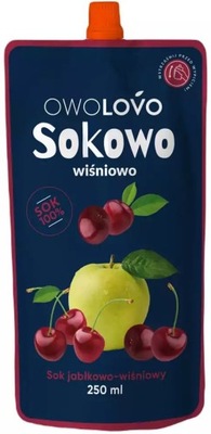 OWOLOVO Sokowo Sok Jabłkowo-Wiśniowy 250 ml | OWOCOWY NATURALNY bez CUKRU