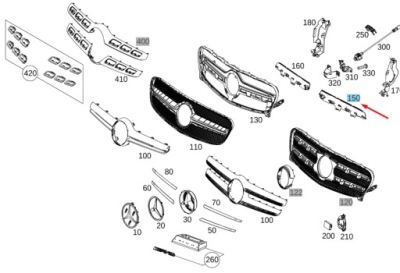 Mb gla x156 передняя часть left upper air flow serration a1568880900 фото №1