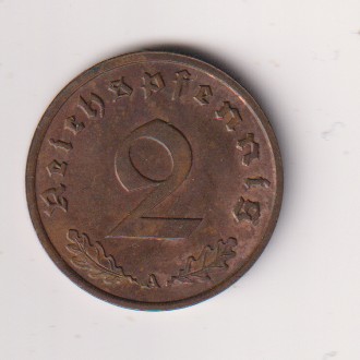 Niemcy III Rzesza 2 pfennig 1937 A