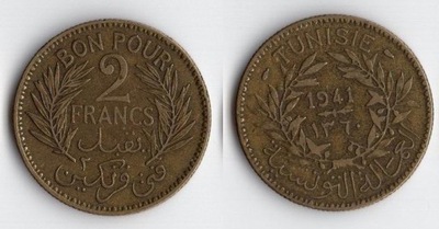 TUNEZJA FRANCUSKA 1941 2 FRANCS