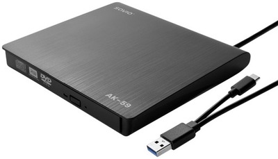SAVIO Zewnętrzny napęd nagrywarka DVD SLIM USB A/C