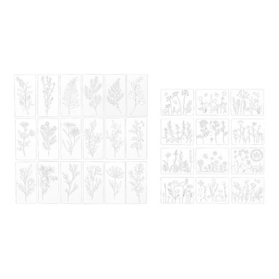 30x szablony do rysowania Puste kwiaty i liście Szablony mandali