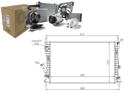 Радиатор воды ford fiesta v 1.6 tdci jh_. jd_ фото №1