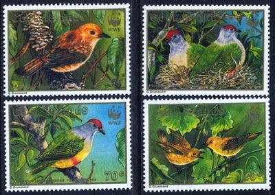 Wyspy Cooka 1989 Mi 1278-81 ** WWF Ptaki