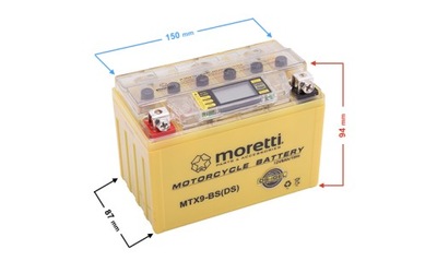 AKUMULIATORIUS AGM (I-GEL) MTX9-BS MORETTI ZE INDIKATORIUS 