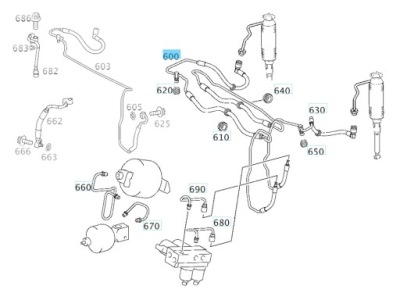 Шланг системы abc оригинальный номер mercedes sl r230 w230 sl500 a2309970352 фото №1