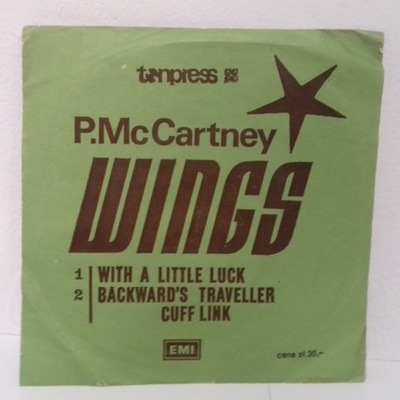 WINGS P.Mc. Cartney WITH A LITTLE LUCK 7" stan DOSKONAŁY