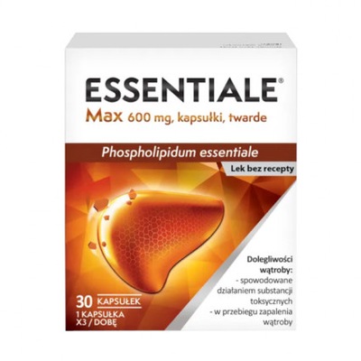 Essentiale Max 600 mg, 30 kaps wątroba regeneracja