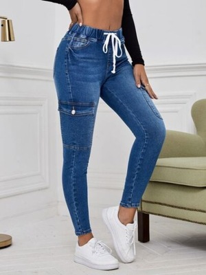 SHEIN SPODNIE JEANSOWE WIĄZANE CASUAL 40/42 ŁMD