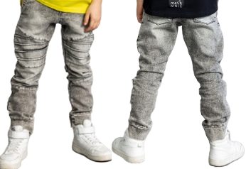 MASHMNIE SPODNIE NA GUMCE MIĘKKI JEANS GRAFITOWE r 128 134