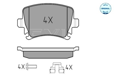 MEYLE КОЛОДКИ ТОРМОЗНЫЕ ЗАД AUDI A1 A2 A3 A4 B5 A4 B6 A4 B7 A4 B8 A6