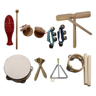 9-częściowy zestaw drewnianych instrumentów muzycznych Zespół rodzinny Edukacja przedszkolna
