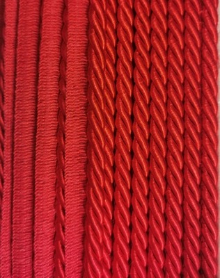 Wypustka 1 metr sznur czerwony z taśmą