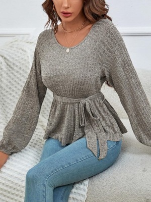 BLUZKA PRĄŻKOWANA Z PASKIEM SHEIN 36