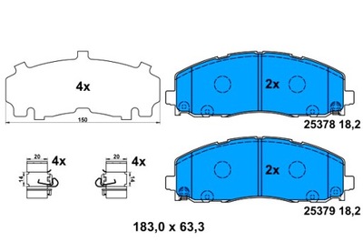 ATE КОЛОДКИ ГАЛЬМІВНІ ПЕРЕД CHRYSLER PACIFICA DODGE GRAND FIAT