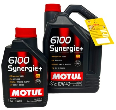 MOTUL 6100 SYNERGIE+ 10W40 КОМПЛЕКТ 6L + КРЕПЛЕНИЕ МАСЛЯНЫЙ ПОДАРОК фото