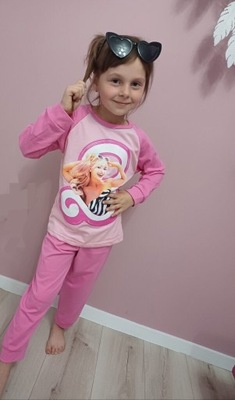 Piżama dziecięca długi rękaw różowa BARBI 122