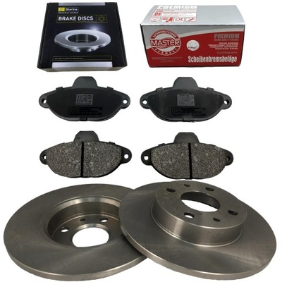 Гальмівні диски + гальмівні колодки перед fiat cinquecento seicento punto i ii panda ii 2003- фото №1