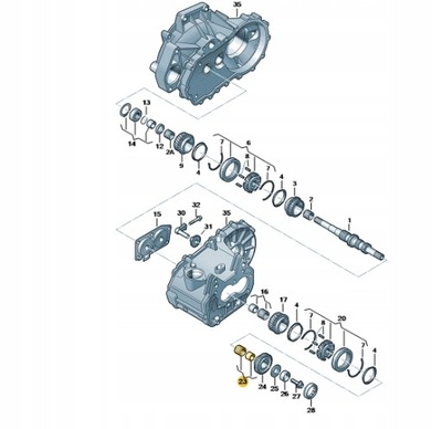 Oryg. Łożysko igiełkowe wału VW SKODA SEAT AUDI