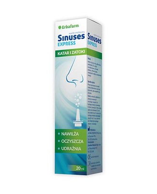 Sinuses Express spray 20 ml katar zatoki nawilża oczyszcza udrażnia