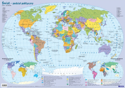 Świat - podział polityczny. Mapa w tubie - Opracowanie Zbiorowe