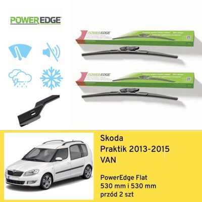 ESCOBILLAS PARTE DELANTERA PARA SKODA PRAKTIK VAN (2013-2015) POWEREDGE  