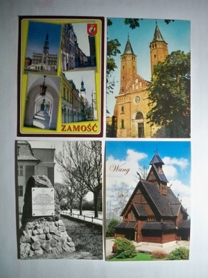 Polskie miasta i miejscowości... - 4 pocztówki.