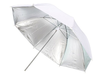 PARASOL PARASOLKA ODBIJAJĄCA SREBRNA 109cm biała