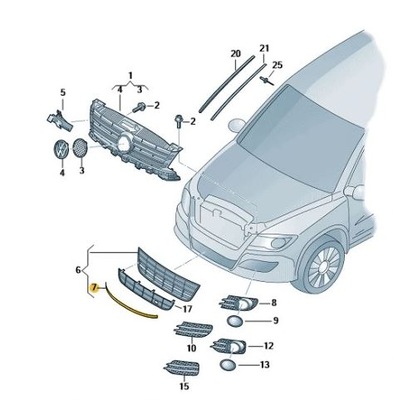 VW TIGUAN JUOSTA CHROM BUFERIO OE 5N0853101 2ZZ 