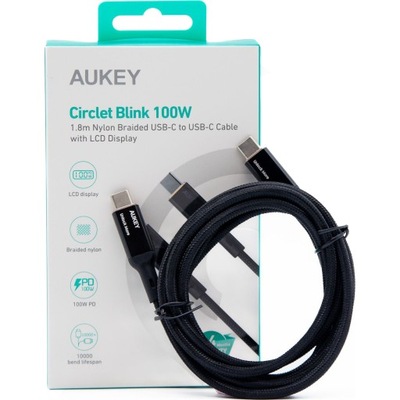 Kabel ładujący, synchronizujący typu c nylonowy Aukey USB-C nylonowy oplot
