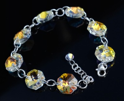 BRANSOLETKA OCTAGON KAMIENIE 12 MM SWAROVSKI