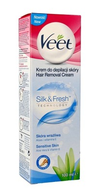 Veet Krem do depilacji skóry Silk & Fresh skóra wrażliwa 100ml