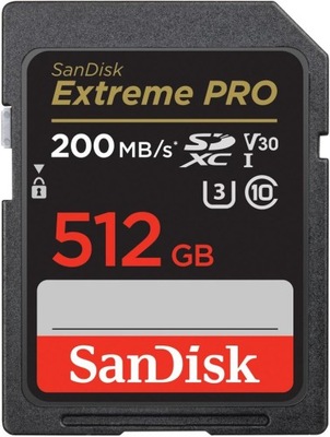 SANDISK EXTREME PRO SDXC 512GB 200MBs V30 UHS U3