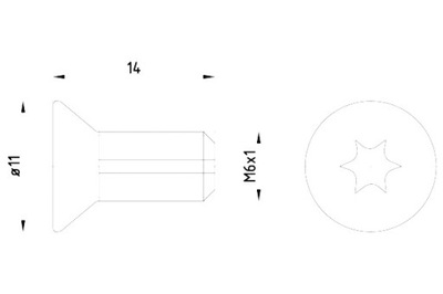 TEXTAR PERNO FIJADOR FRENOS DISCO PARTE DELANTERA M6X1X14 OPAKOWANIE 2  
