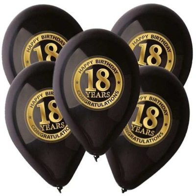 5x balony liczba 18 URODZINY osiemnastka