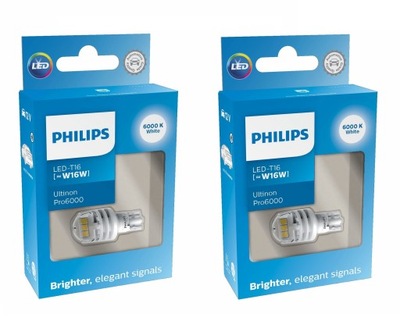 PHILIPS ЛАМПОЧКА W16W LED (СВІТЛОДІОД) 6000K ULTINON PRO6000 12V