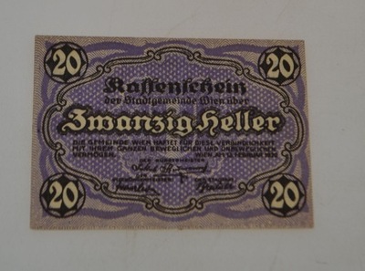 Austria Austro-Węgry Wieden - Banknot - 20 Heller - 1920 rok